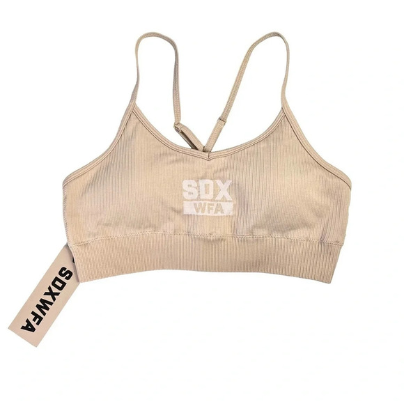 SDX WFA Coffee Date Seamless Sports Bra Tan Nude Sand Size Large NWT